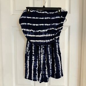 Derek Heart Blue and White Romper